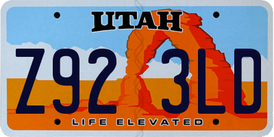 UT license plate Z923LD