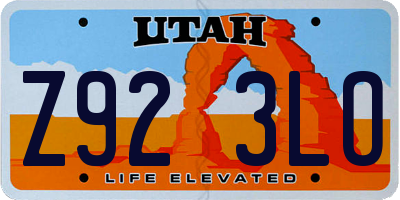 UT license plate Z923LO