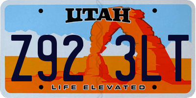 UT license plate Z923LT