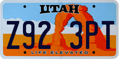 UT license plate Z923PT
