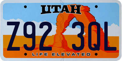 UT license plate Z923QL