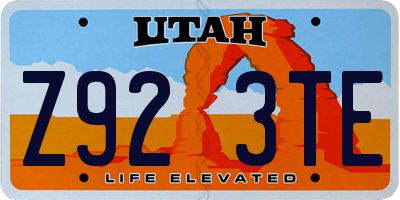 UT license plate Z923TE