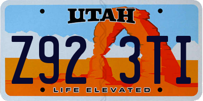 UT license plate Z923TI