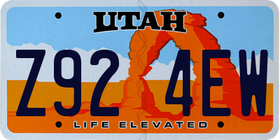 UT license plate Z924EW
