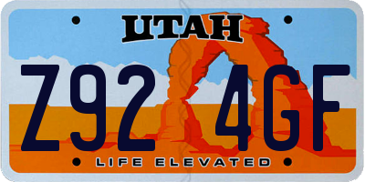 UT license plate Z924GF