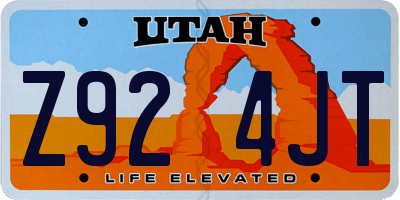 UT license plate Z924JT