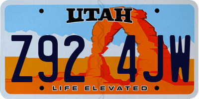 UT license plate Z924JW