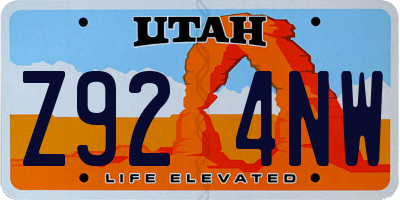 UT license plate Z924NW
