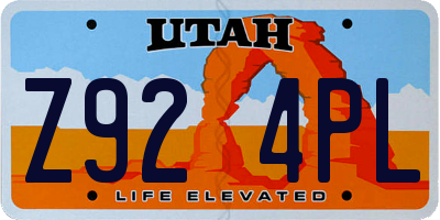 UT license plate Z924PL