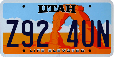 UT license plate Z924UN