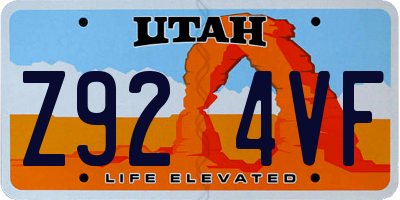 UT license plate Z924VF