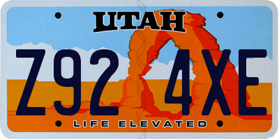 UT license plate Z924XE