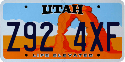 UT license plate Z924XF