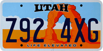 UT license plate Z924XG