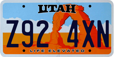 UT license plate Z924XN