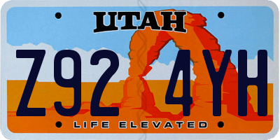 UT license plate Z924YH