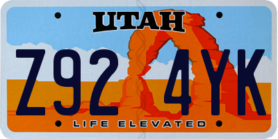 UT license plate Z924YK