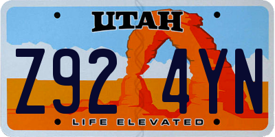 UT license plate Z924YN