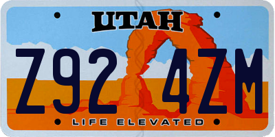 UT license plate Z924ZM