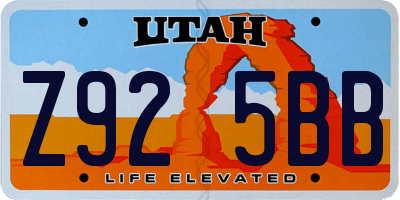 UT license plate Z925BB