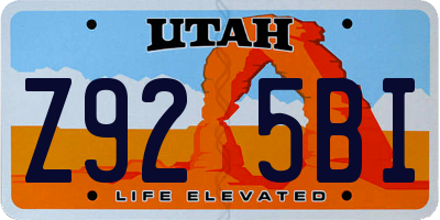 UT license plate Z925BI