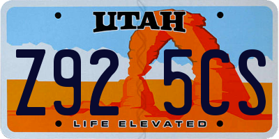 UT license plate Z925CS