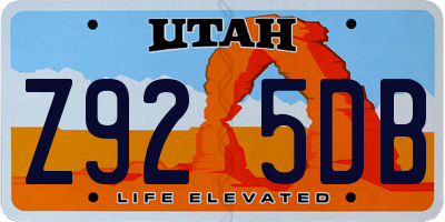 UT license plate Z925DB