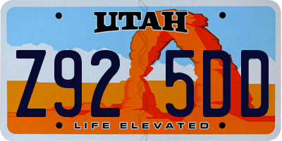 UT license plate Z925DD