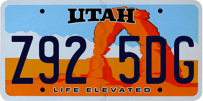 UT license plate Z925DG
