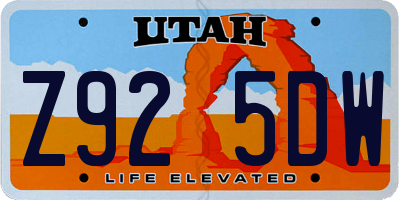 UT license plate Z925DW