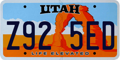 UT license plate Z925ED
