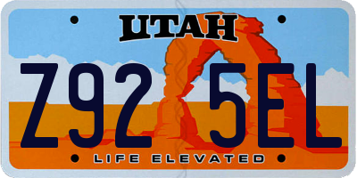 UT license plate Z925EL