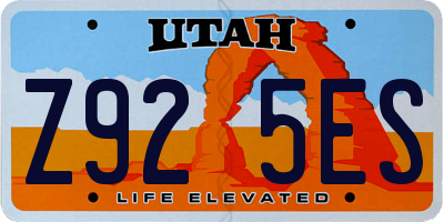 UT license plate Z925ES