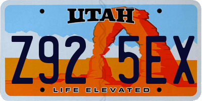 UT license plate Z925EX