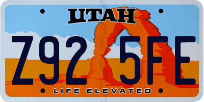 UT license plate Z925FE