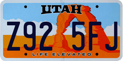 UT license plate Z925FJ