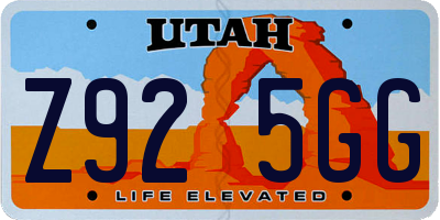 UT license plate Z925GG
