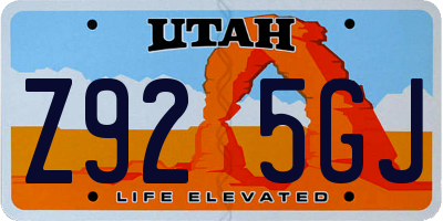 UT license plate Z925GJ
