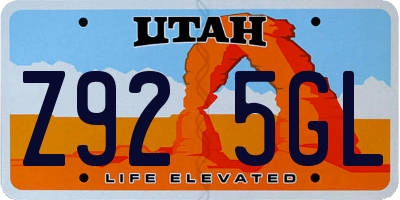 UT license plate Z925GL