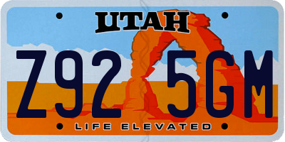 UT license plate Z925GM
