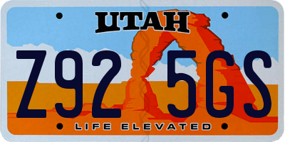 UT license plate Z925GS