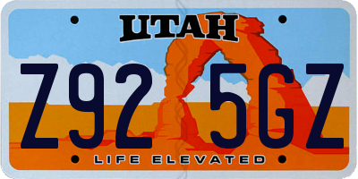 UT license plate Z925GZ