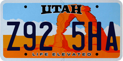 UT license plate Z925HA
