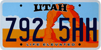 UT license plate Z925HH