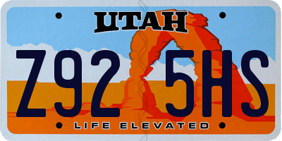 UT license plate Z925HS