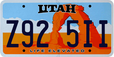 UT license plate Z925II