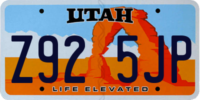 UT license plate Z925JP