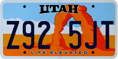 UT license plate Z925JT