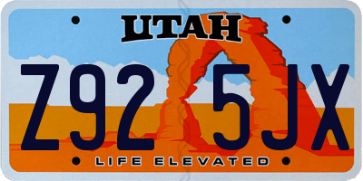 UT license plate Z925JX