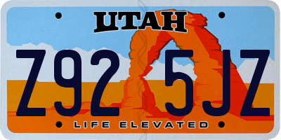 UT license plate Z925JZ